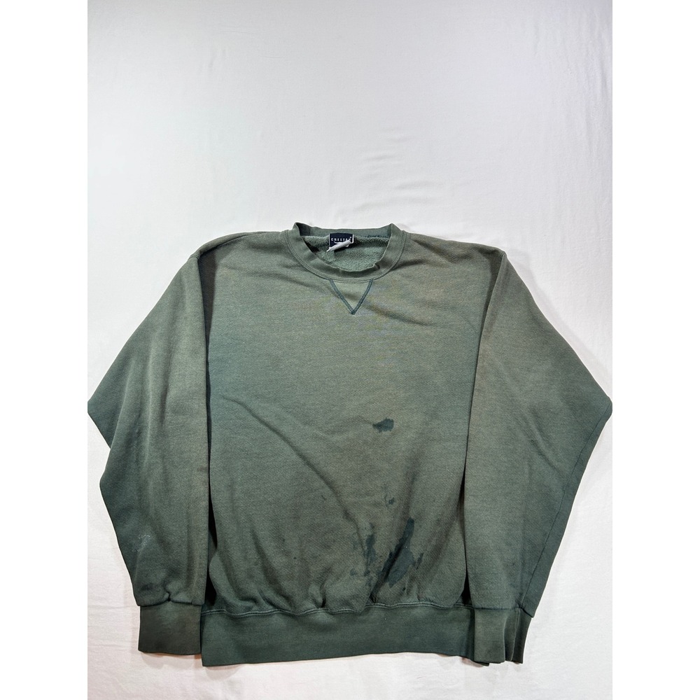Vintage Cheetah Crewneck Sweatshirt Green Made in USA 90s Pullover Mens Medium